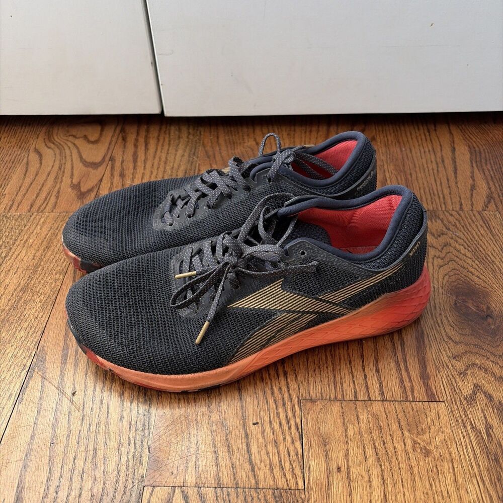 Reebok Women's Nano 9 Cross Training Shoes Size 8.5 M Black/Orange [EG0599] - Picture 3 of 7